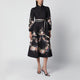 Zimmermann Valiant Printed Linen Midi Dress In Black Bouquet