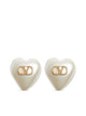 Valentino Garavani Vlogo Signature Earrings In Pearl And Gold/Cream Metal