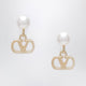 Valentino Garavani Gold-Tone Vlogo Signature Earrings With Pearl