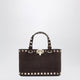 Valentino Garavani Rockstud Mini Shopping Bag In Brown Suede