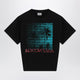 Balenciaga Black Cropped T-Shirt With Logo Print