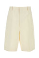 Bottega Veneta Ivory Cotton Blend Bermuda Shorts