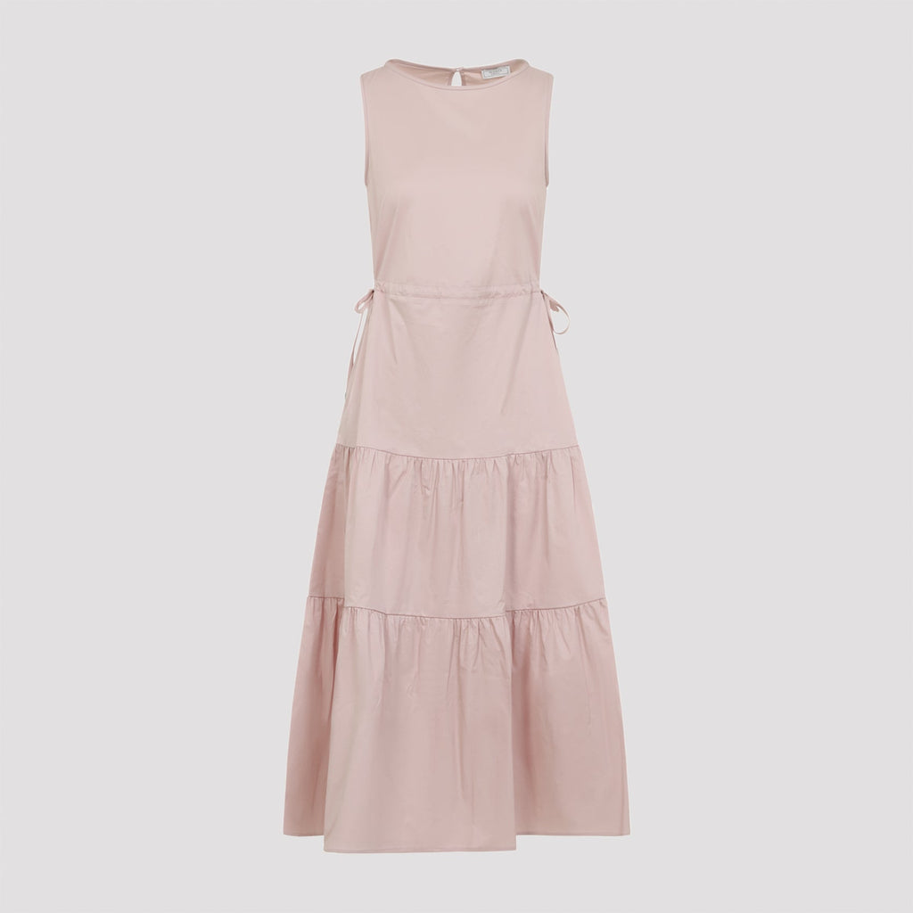 Peserico Sleeveless Midi Dress In Stretch Cotton