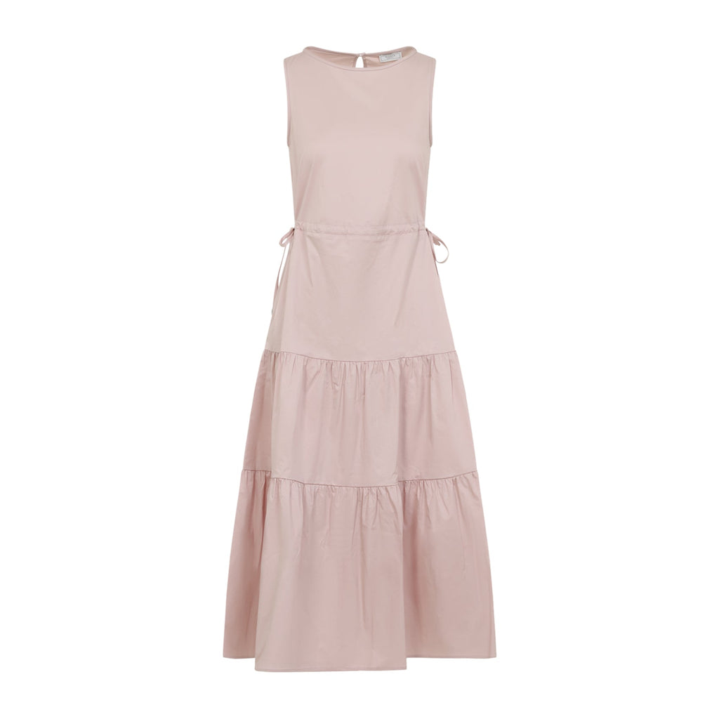 Peserico Sleeveless Midi Dress In Stretch Cotton
