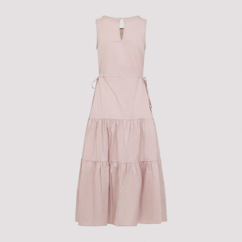Peserico Sleeveless Midi Dress In Stretch Cotton