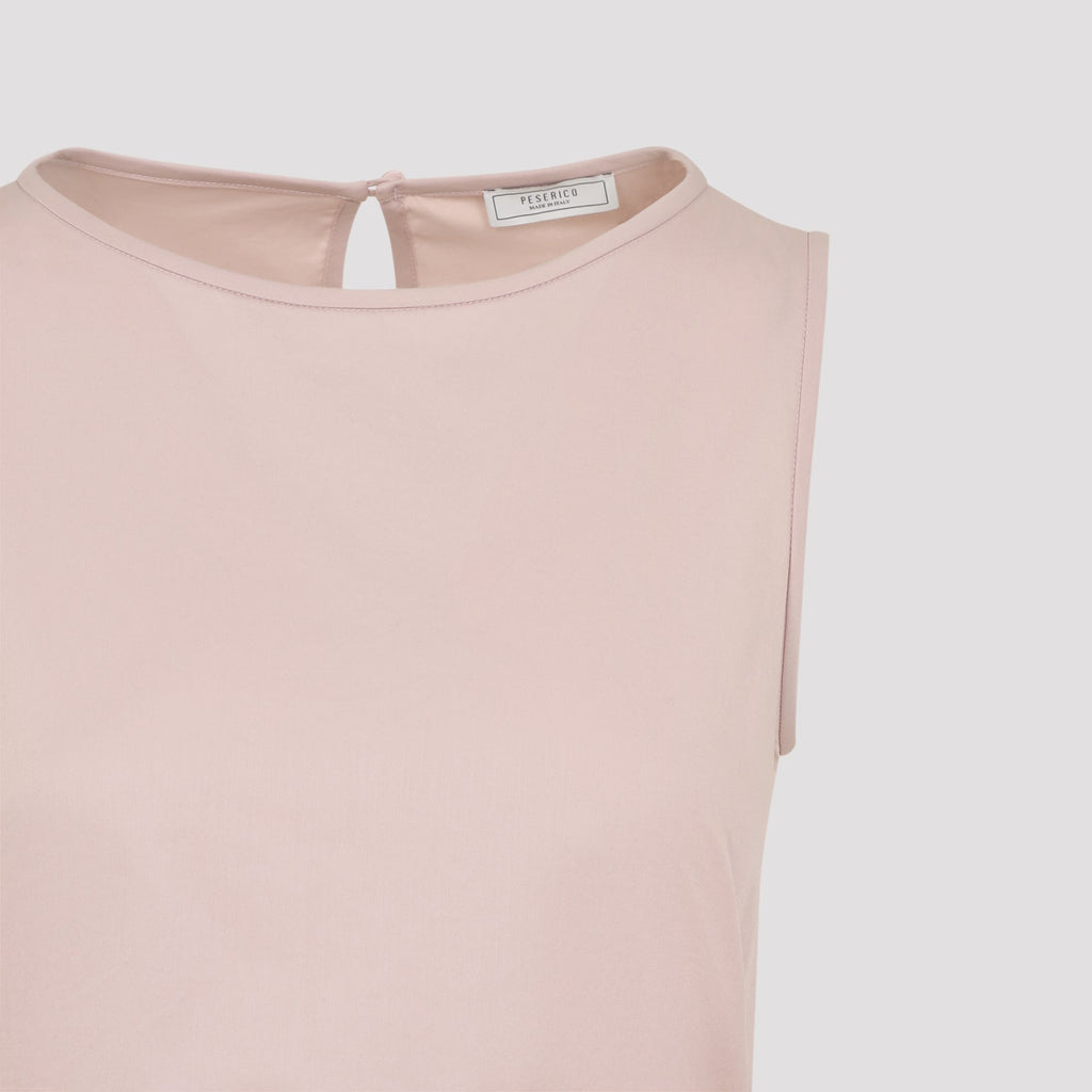 Peserico Sleeveless Midi Dress In Stretch Cotton