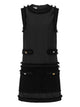 Moschino Couture Black Wool Boucle Stretch Dress