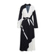 Alberta Ferreti Black Twill Printed Dress