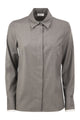 Peserico Stretch Virgin Wool And Viscose Shirt With Shimmering Cuff Detail