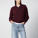 Anine Bing Burgundy Cashmere Polo Sweater