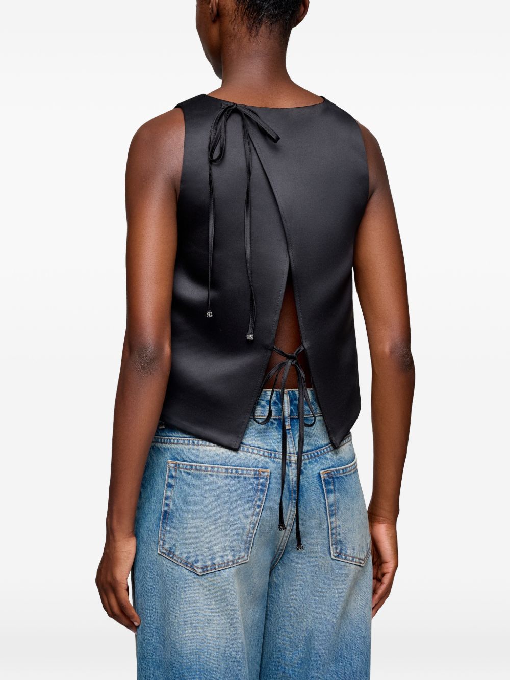 Ganni Ganni Black Satin Top