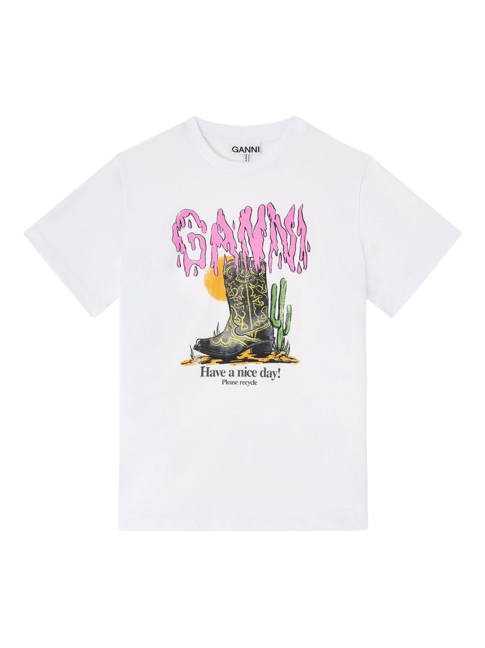 Ganni Boots Organic Cotton T-Shirt