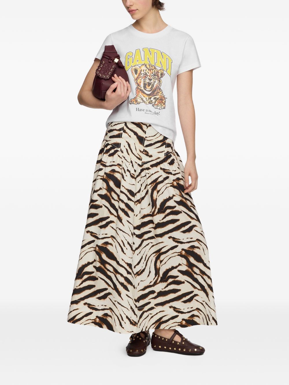 Ganni Printed Cotton T-Shirt