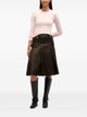 Ganni Chocolate Duchesse Skirt With Belt