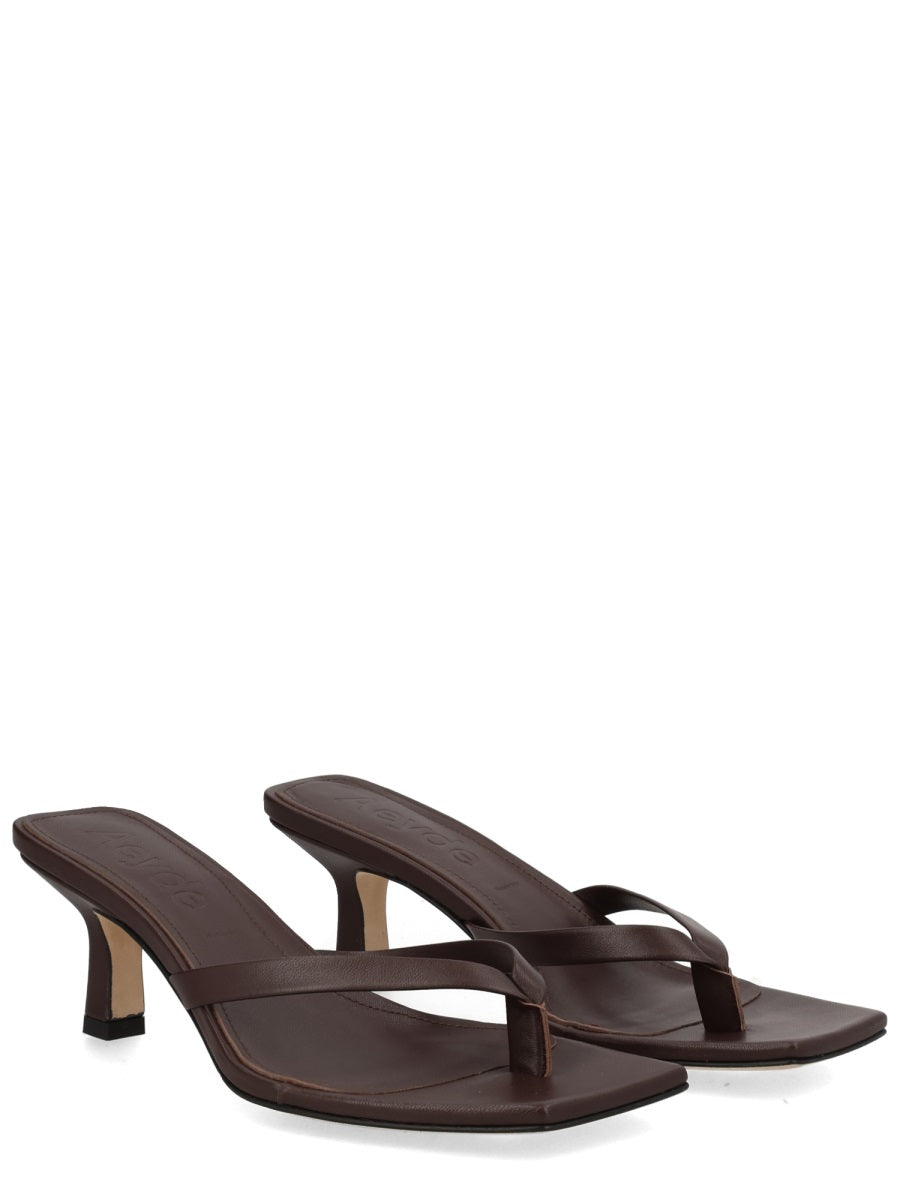 Aeyde Brown Nappa Leather Cross Breed Lamb Leather Flats