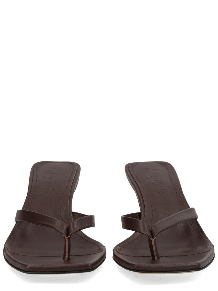 Aeyde Brown Nappa Leather Cross Breed Lamb Leather Flats