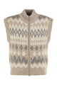 Peserico Jacquard Knitted Gilet In Alpaca Blend With Sequins