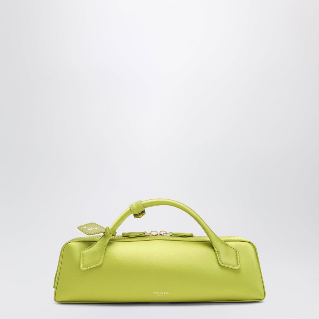 Alaia Le Teckel Satin Pouch In Lime