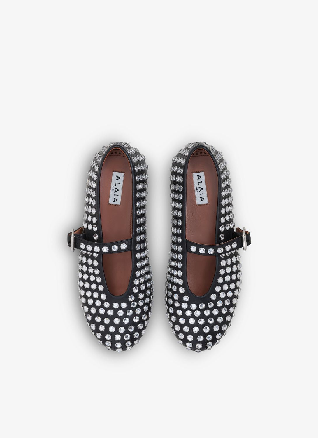 Alaia Strass Lambskin Ballet Flats