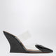 Alaia Black Patent Leather Le Coeur Wedge Mules
