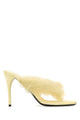 Alaia Pastel Yellow Leather Thong Mules