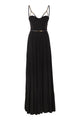 Elisabetta Franchi Black Shoulder Strap Belted Dress