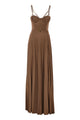 Elisabetta Franchi Red Carpet Dress In Lamé Jersey With Belt