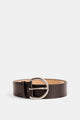 Phoebe Philo Ceinture Boucle Ronde 40Mm Cognac Argenté