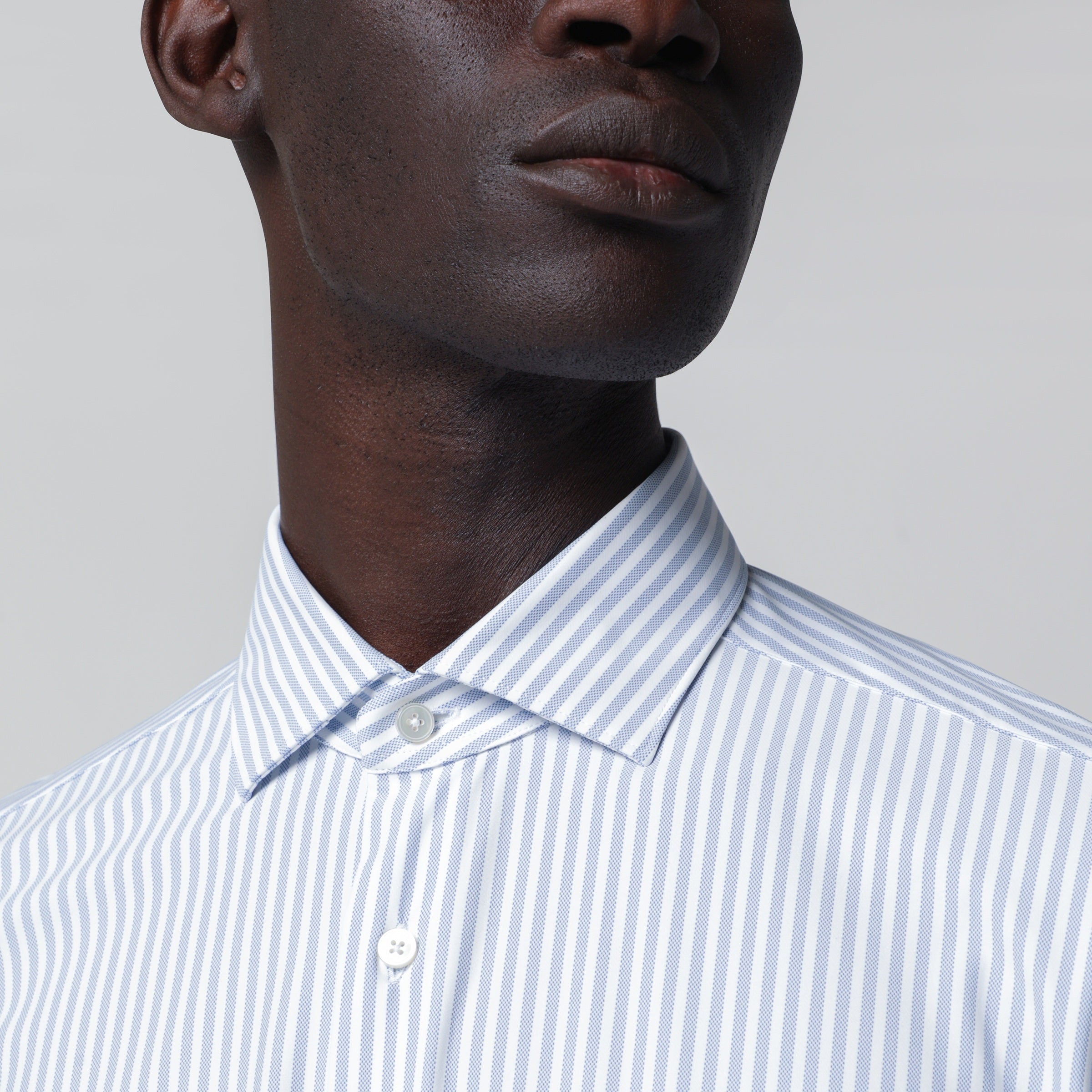 Xacus White Active Striped Tailor Fit Shirt