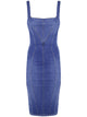 Elisabetta Franchi Denim Square-Neck Dress