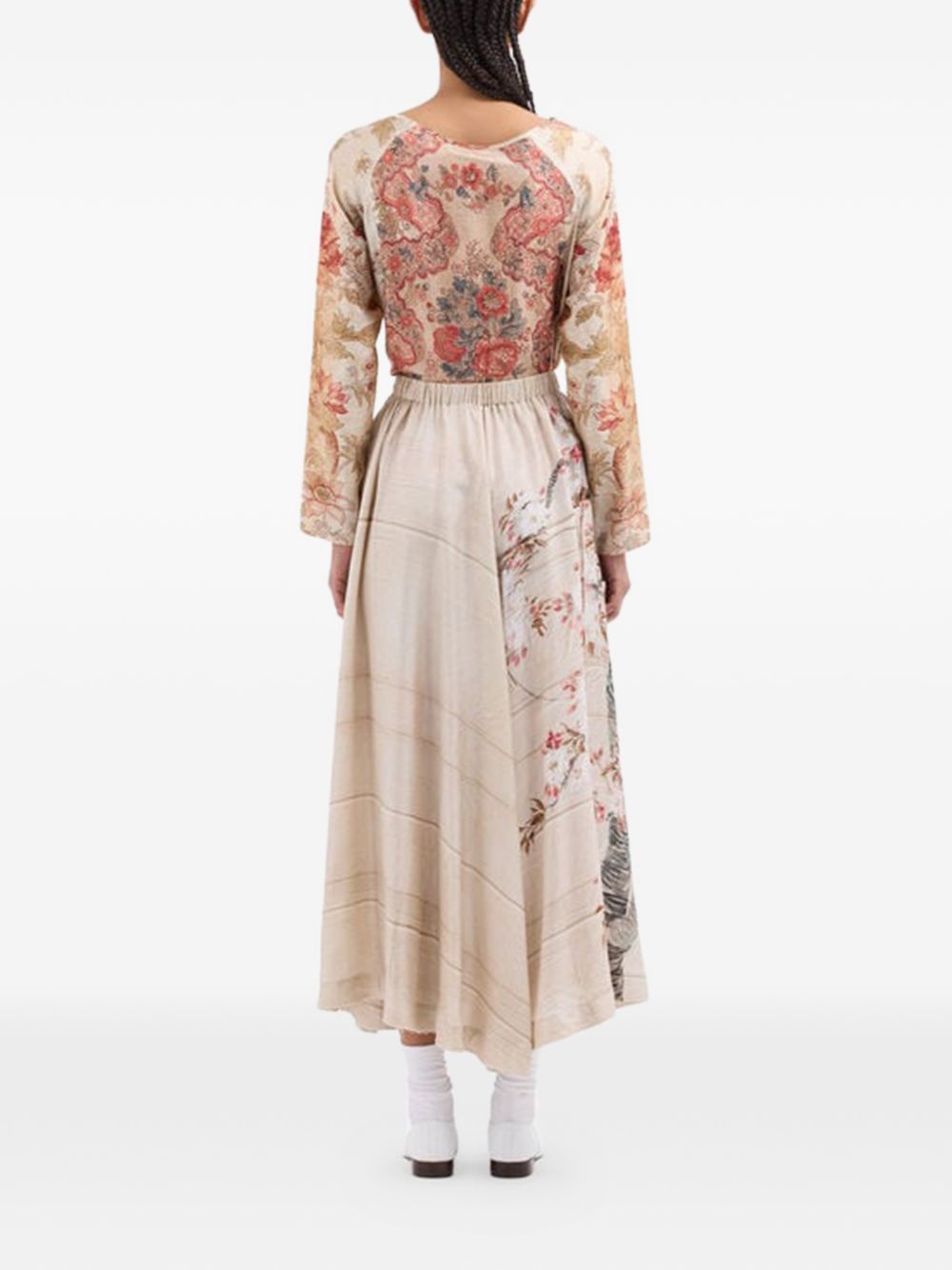 Pierre Louis Mascia Printed Silk Skirt