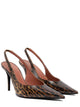 Amina Muaddi Anok Sling 90 Leopard Snake