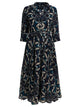 Samantha Sung Blue Printed Wool Dress