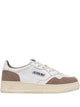 Autry Medalist Low Sneaker In White Leather And Brown Suede