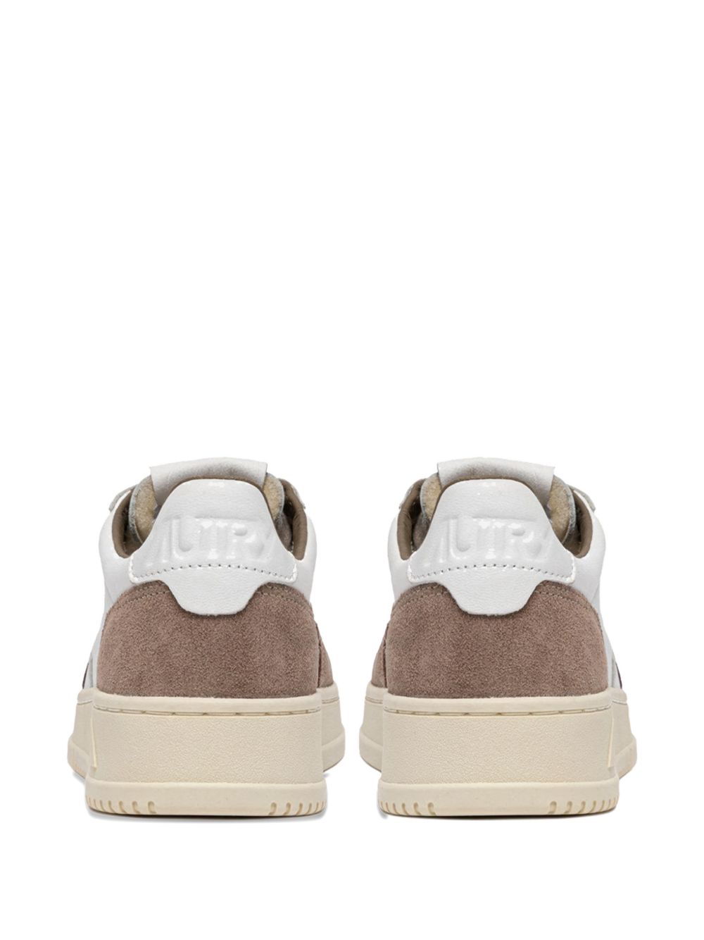 Autry Medalist Low Sneaker In White Leather And Brown Suede