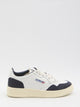 Autry Medalist Low Sneaker In White Leather And Blue Suede