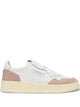 Autry Medalist Low Sneakers In White Leather And Pink Suede