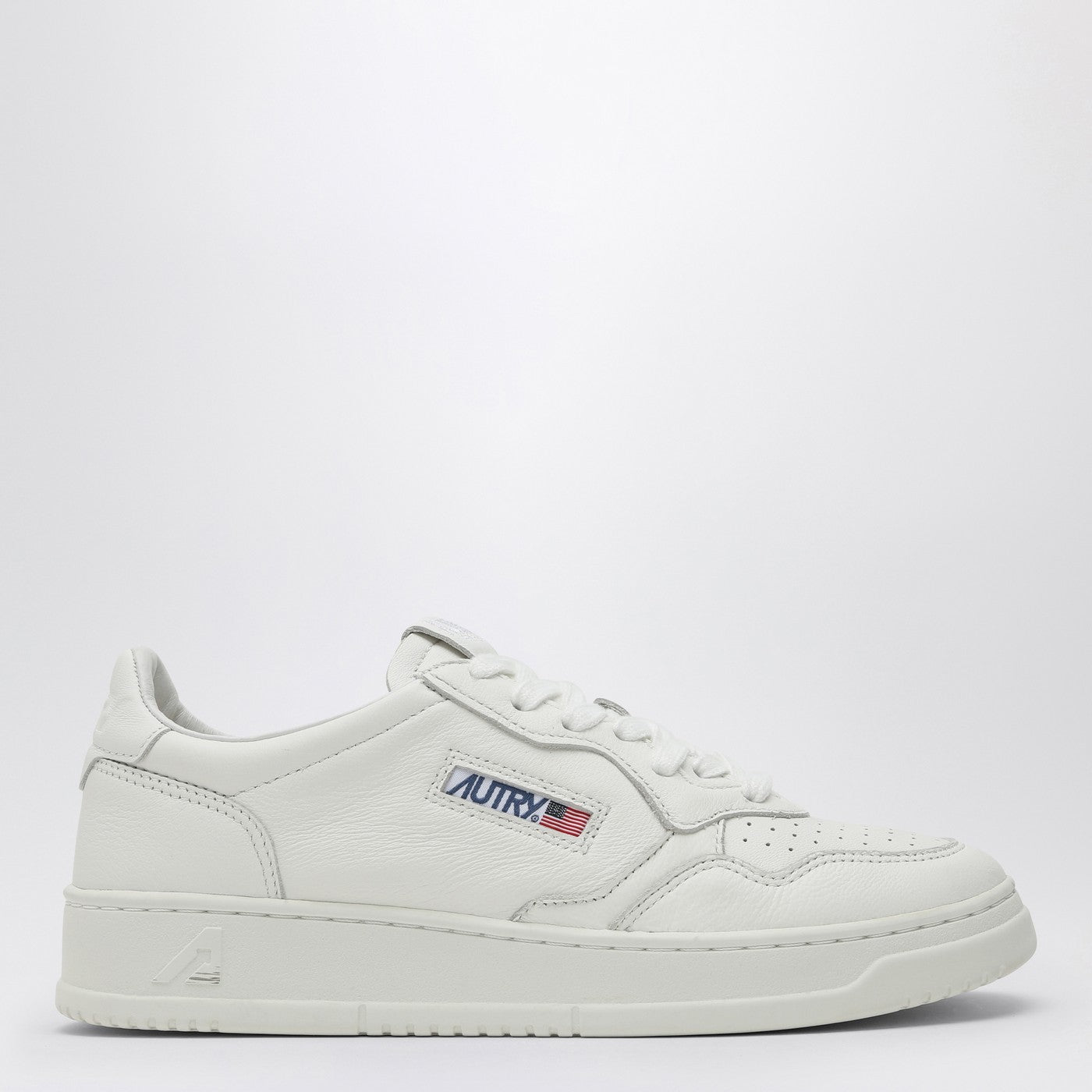 Autry Medalist Low White Goatskin Leather Sneakers