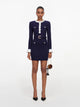 Self-Portrait Flower Rib Knit Mini Dress