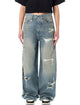 Amiri Amiri Bones Wide-Leg Studded Jeans