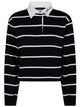Amiri " Script" Stripe Crop Long Sleeves Polo Shirt
