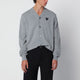 Comme Des Garçons Light Grey Wool Cardigan With Heart Patch