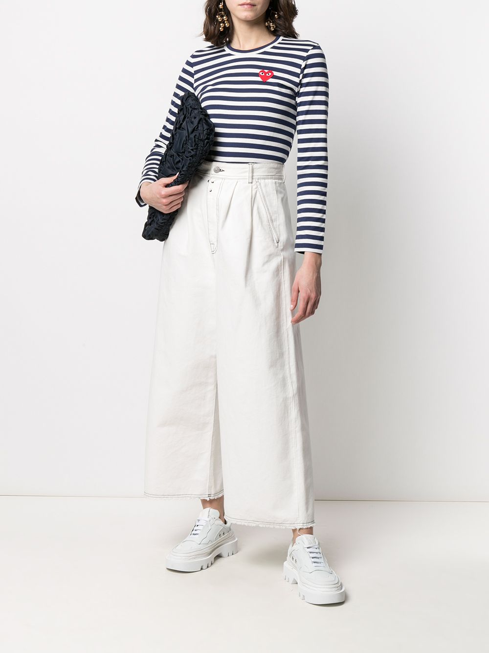 Comme Des Garçons Play Striped Cotton T-Shirt