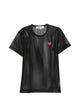 Comme Des Garçons Play Tshirt Mesh Red Emblem