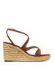 Jimmy Choo Brown Suede Raffia Sandals