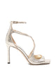 Jimmy Choo Azia 95 Platinum Brilliance Fabric Sandals