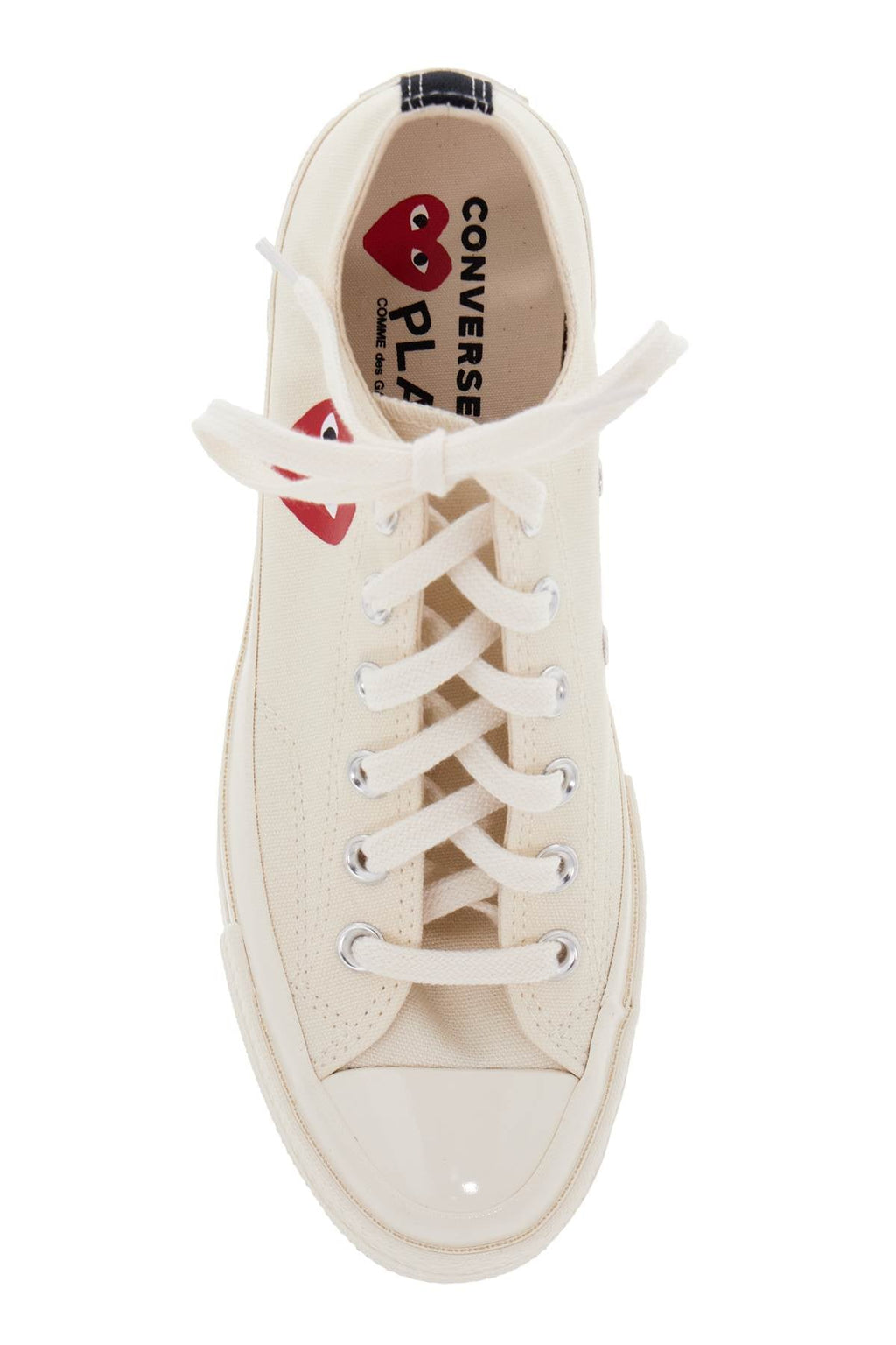 Comme Des Garçons Play Ivory Canvas Comme Des Garã§Ons X Converse Sneakers
