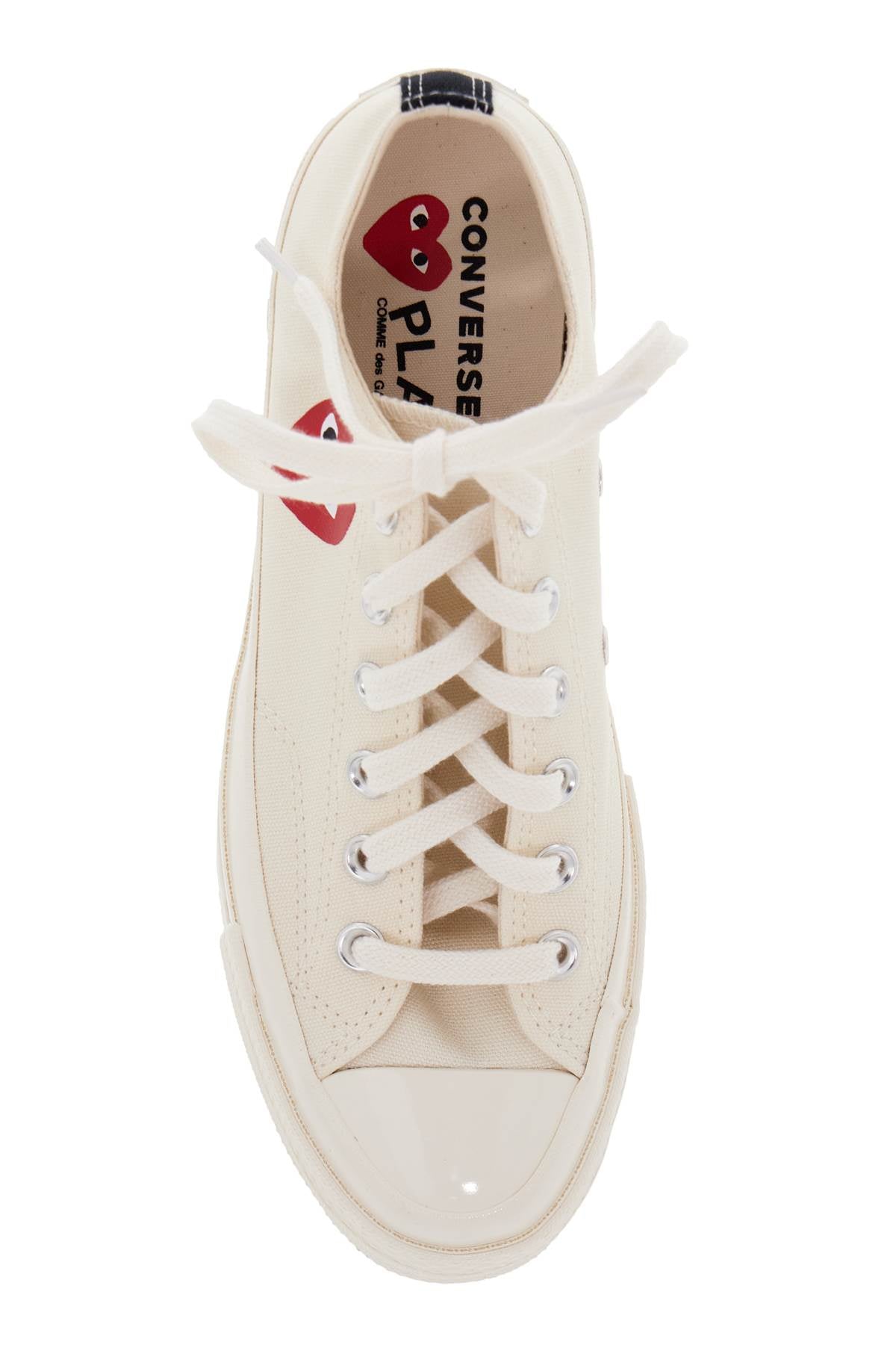 Comme Des Garçons Play Ivory Canvas Comme Des Garã§Ons X Converse Sneakers
