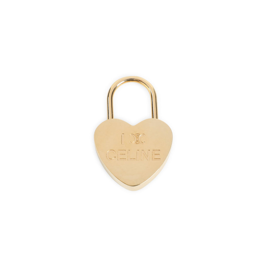 Celine Gold Brass I Love Celine Padlock