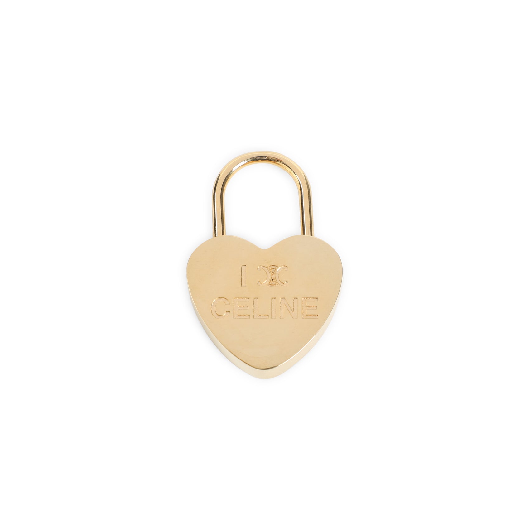 Celine Gold Brass I Love Celine Padlock